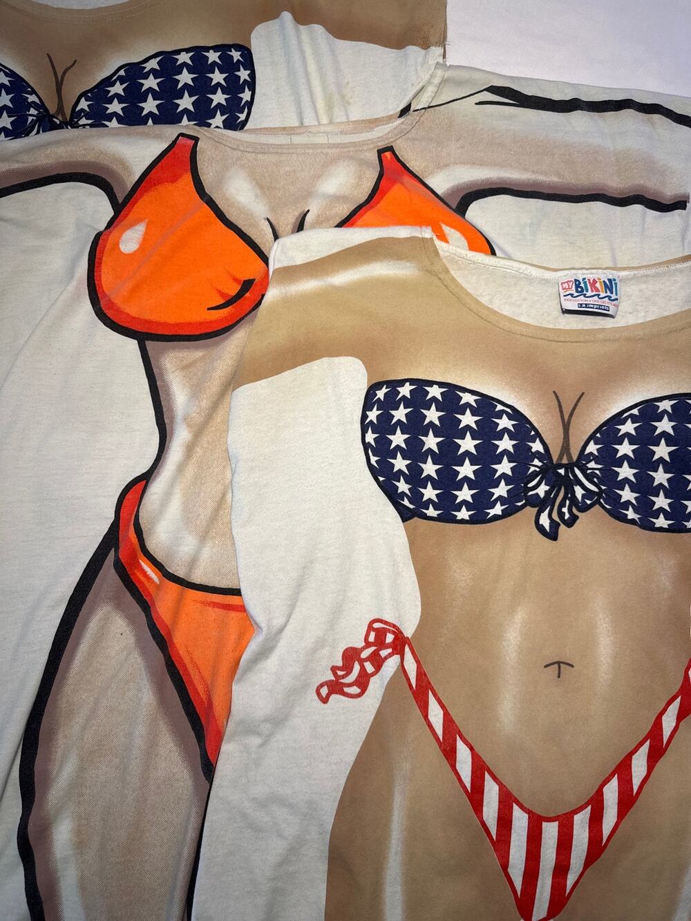 Vintage 90s My Bikini LA Imprints Novelty T Shirt One Size 3 Pack USA Cozumel
